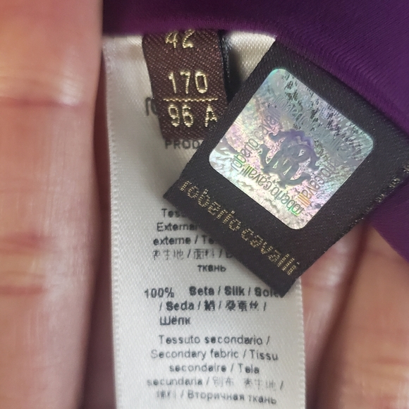 ROBERTO CAVALLI Silk Plum Sequin Corset Dress Size 42 US 6 - Picture 11 of 11